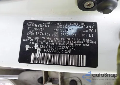 2012 Hyundai Accent Gls из США, поврежденный, VIN KMHCT4AE2CU220271